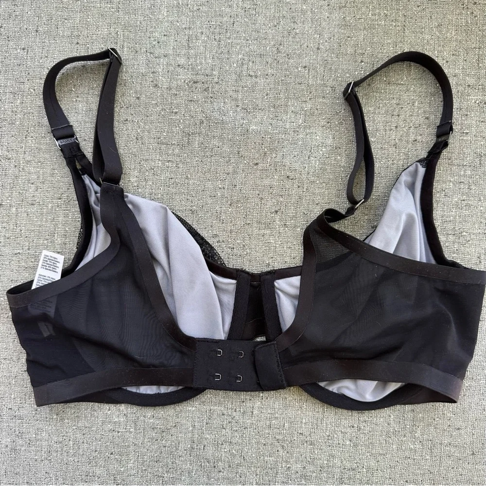 Spanx by Sara Blakely Black Underwire Bra Full Coverage Pillow Cup, Size 34DD